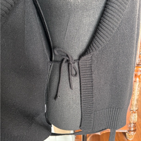 Ann Taylor Wool Black Open Collar Cardigan - Picture 7 of 10